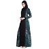 Shrug abaya- Black-Green print